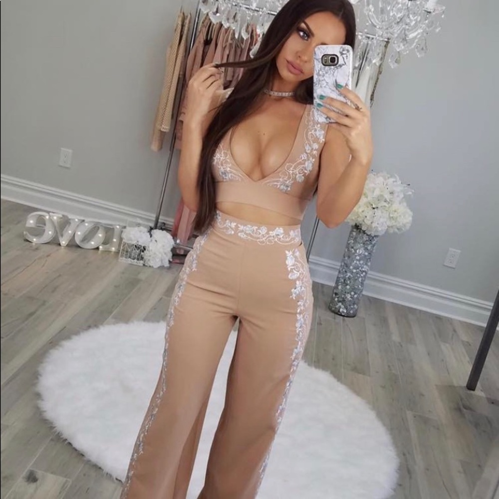 Missguided x Carli Bybel Embroidered Crop Top